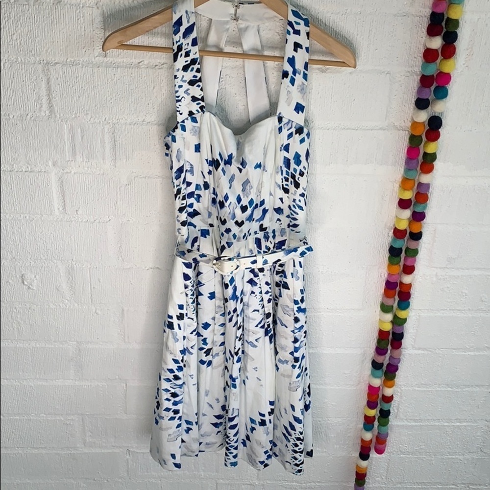 White House Black Market KALEIDOSCOPE HALTER Dress sz 2 - Picture 4 of 8
